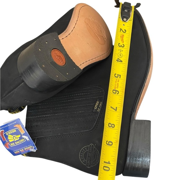 Linea De Oro Botin Tacon, Oil Leather/suede/piel Graso (black/negra)size 8 men - Picture 10 of 15